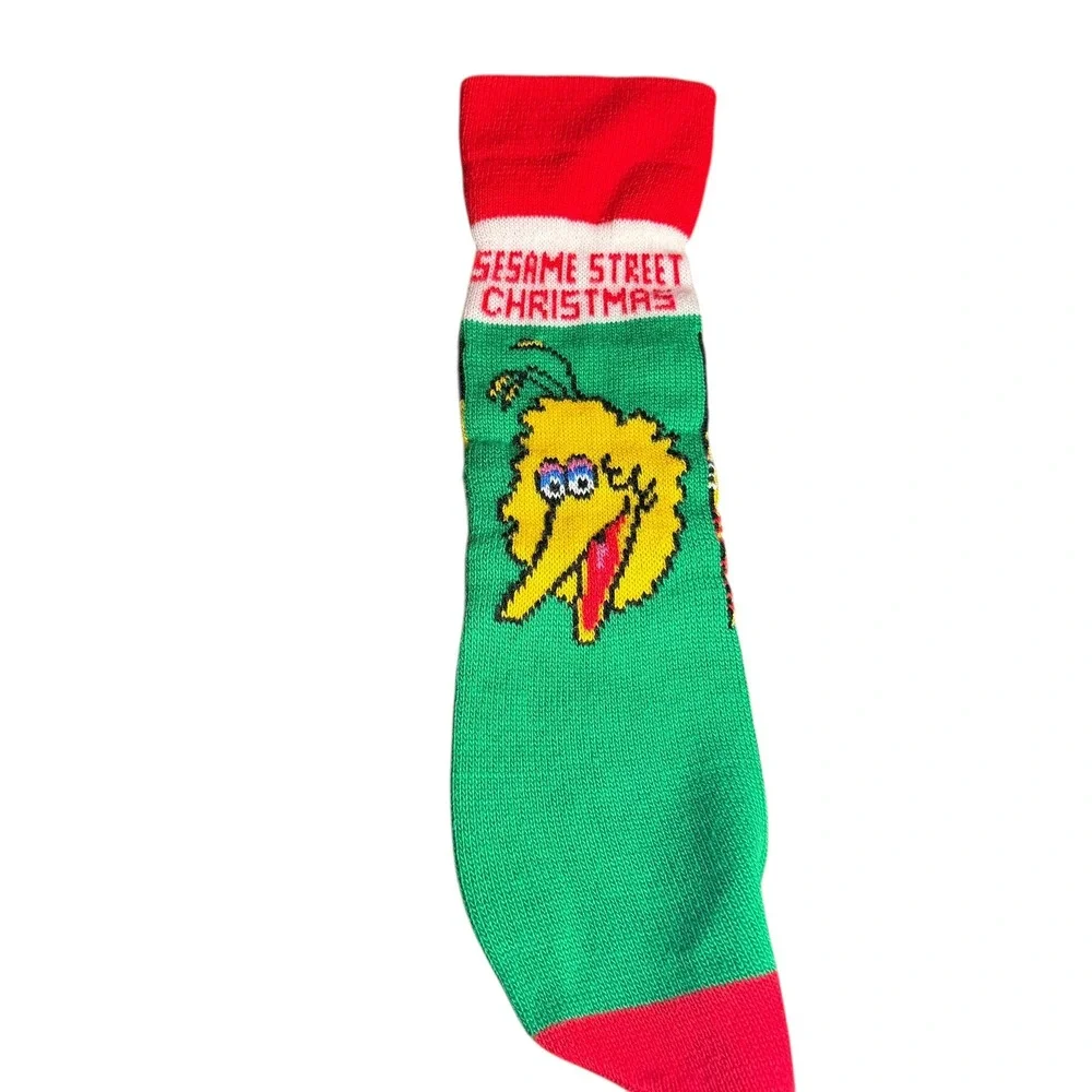 Vintage Sesame‎ Street Christmas Stocking Big Bird Knitted Holiday Decor